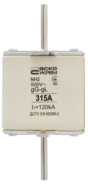 Ножовий запобіжник NH3 315A gG АСКО-УКРЕМ для захисту електромереж A0050010038 фото