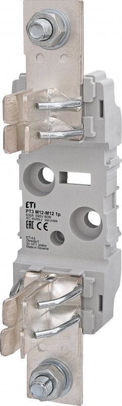 Держатель предохранителя ETI PT 3 1p 630A (M12-M12) для DIN-рейки, NH3 4121600 фото