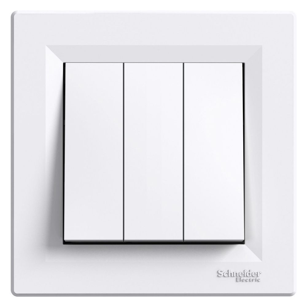 Трёхклавишный выключатель Schneider Electric Asfora белого цвета, 2200W, IP20 EPH2100121 фото