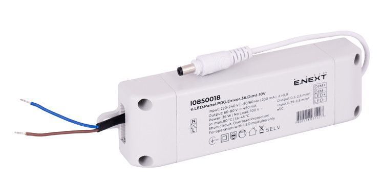 E.LED.Panel.PRO Драйвер 36Вт 1-10V для світлодіодних панелей, PF >0,9 l0850018 фото
