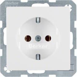 Розетка Berker Q.X із заземленням 16А/250В, біла, з дюропласту, IP20 47436089 фото