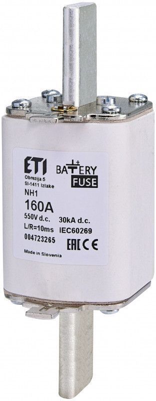 Плавкий элемент NH1 gBat 160A/550V DC - предохранитель для защиты батарей ETI 4723265 фото