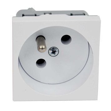 Модульна розетка Quadro з захисним штифтом, 250 В, 16 А, білого кольору QP 45X45_HB фото