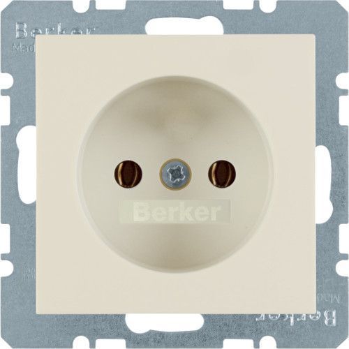 Розетка Berker S.1 без заземления, белоснежная, 1 разъем, с глянцевой поверхностью 6167038982 фото