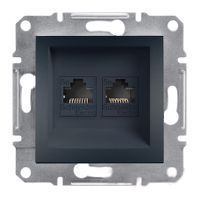 Двухместная компьютерная розетка RJ45 Кат5е UTP Schneider Electric Asfora Антрацит EPH4400171 фото