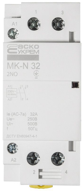 Контактор модульний АСКО-УКРЕМ MK-N 2P 32A 220V для DIN-рейки, 2NO A0040030031 фото