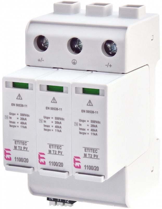 Ограничитель перенапряжения ETITEC M T2 PV 1100/20 Y RC для солнечных систем, 20kA, 1100V 2440516 фото