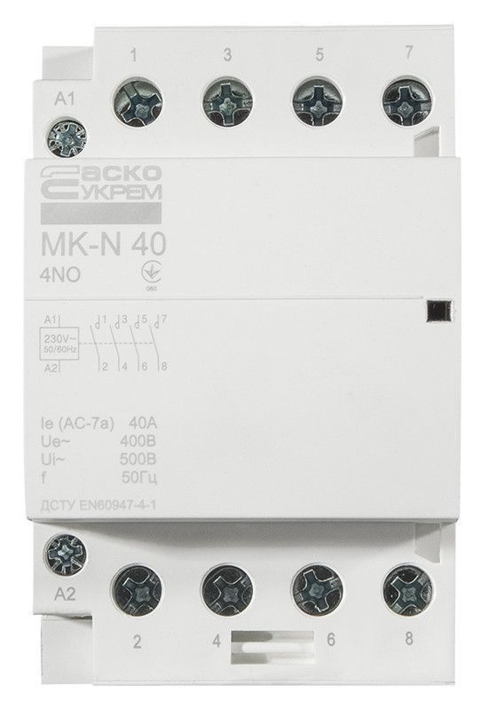 Модульний контактний апарат АСКО-УКРЕМ MK-N 4P 40A 220V для встановлення на DIN-рейку A0040030033 фото