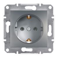 Розетка з заземленням Schneider Electric Asfora сталева, 16A, IP20 EPH2900162 фото