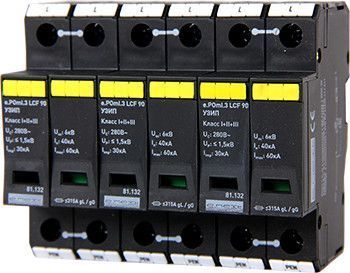 Комбинированный ПЗИП 3-полюса класс I+II+III для защиты электрораспределения LCF 90, E.NEXT 81.132 фото
