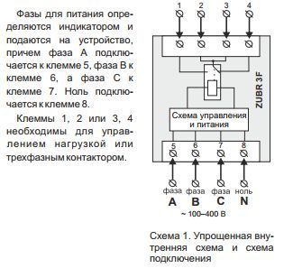 Трехфазное реле напряжения ZUBR 3F с экраном и защитой от фазового перекоса 3F фото