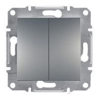 Двоклавішний вимикач Schneider Electric Asfora, нержавіюча сталь, елегантний стиль EPH0300162 фото