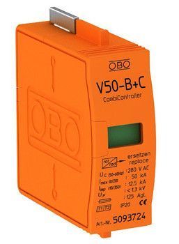 Вставка для комбінованого розрядника Obo Bettermann CombiController V50, захист 50 кА, верхня секція 5093724 фото
