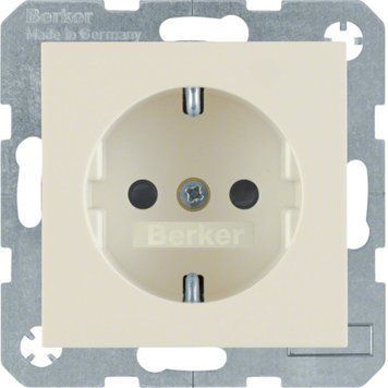Розетка Berker S.1 з заземленням та захистом від дітей, біла, глянцева, 1 порт 47238982 фото