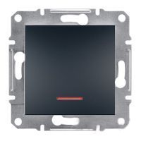 Выключатель одноклавишный с подсветкой Schneider Electric Asfora Антрацит, 230 В, IP20 EPH1400171 фото
