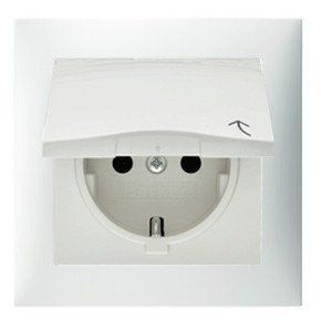 Розетка з заземленням Berker S.1 біла 16A, захисна кришка, IP44 47448982 фото