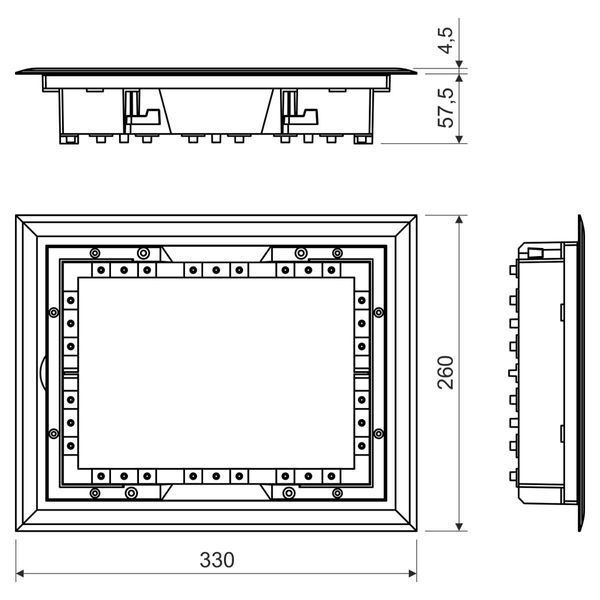 Монтажна коробка KOPOBOX 80_LB 260х330х57,5мм з механічною міцністю та IP30 KOPOBOX 80_LB фото