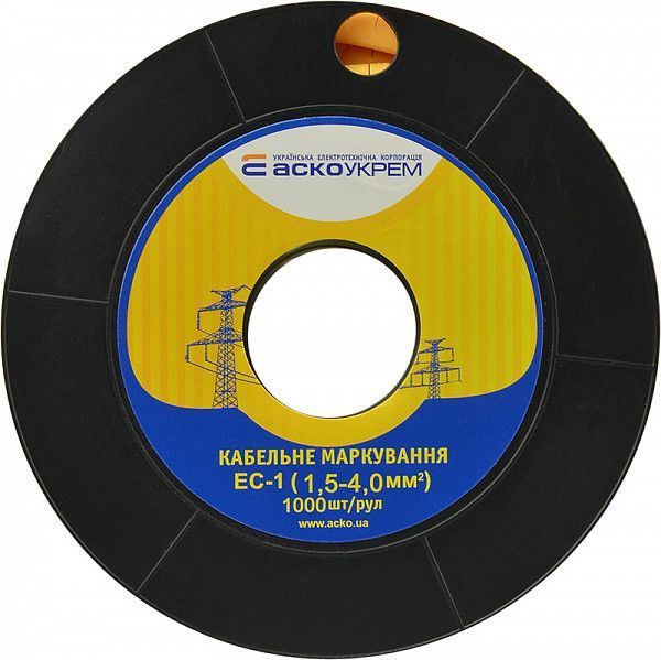 Маркер для проводів 1,5-4,0 кв.мм2 "8", жовтий, АСКО-УКРЕМ - ідентифікація кабелів A0150080045 фото