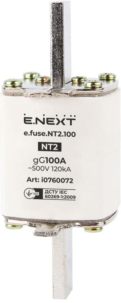 Плавкий запобіжник E.NEXT NT2.100, 100А, для DIN-рейки для мережевої захисту i0760072 фото