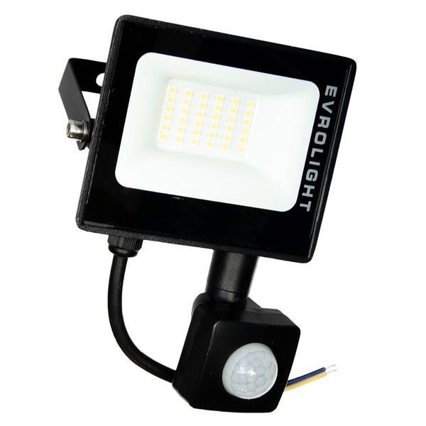 Светлодіодний прожектор з датчиком руху EVROLIGHT FM-01D-20 20W 6400K 57040 фото
