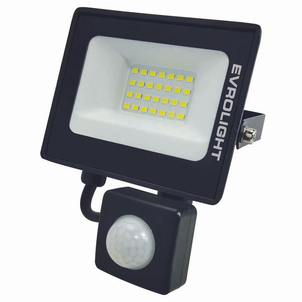 Светлодіодний прожектор з датчиком руху EVROLIGHT FM-01D-20 20W 6400K 57040 фото