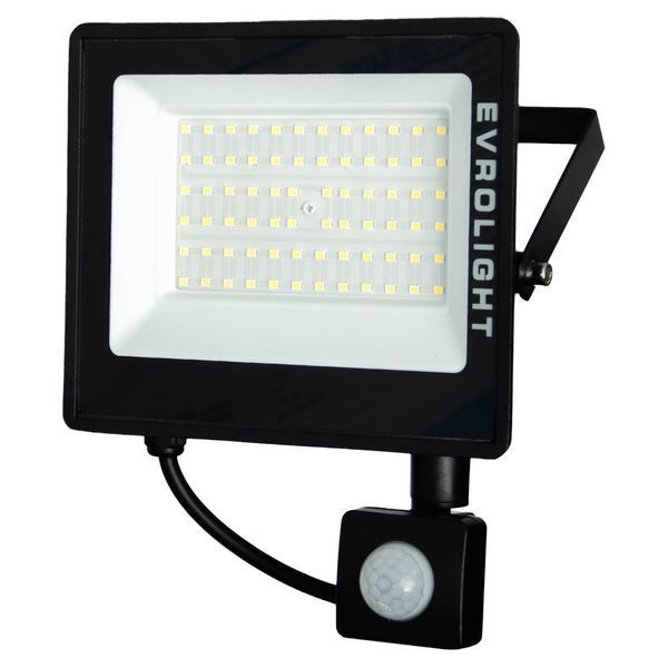 Світлодіодний прожектор з датчиком руху EVROLIGHT FM-01D-50 50W 6400K 57051 фото