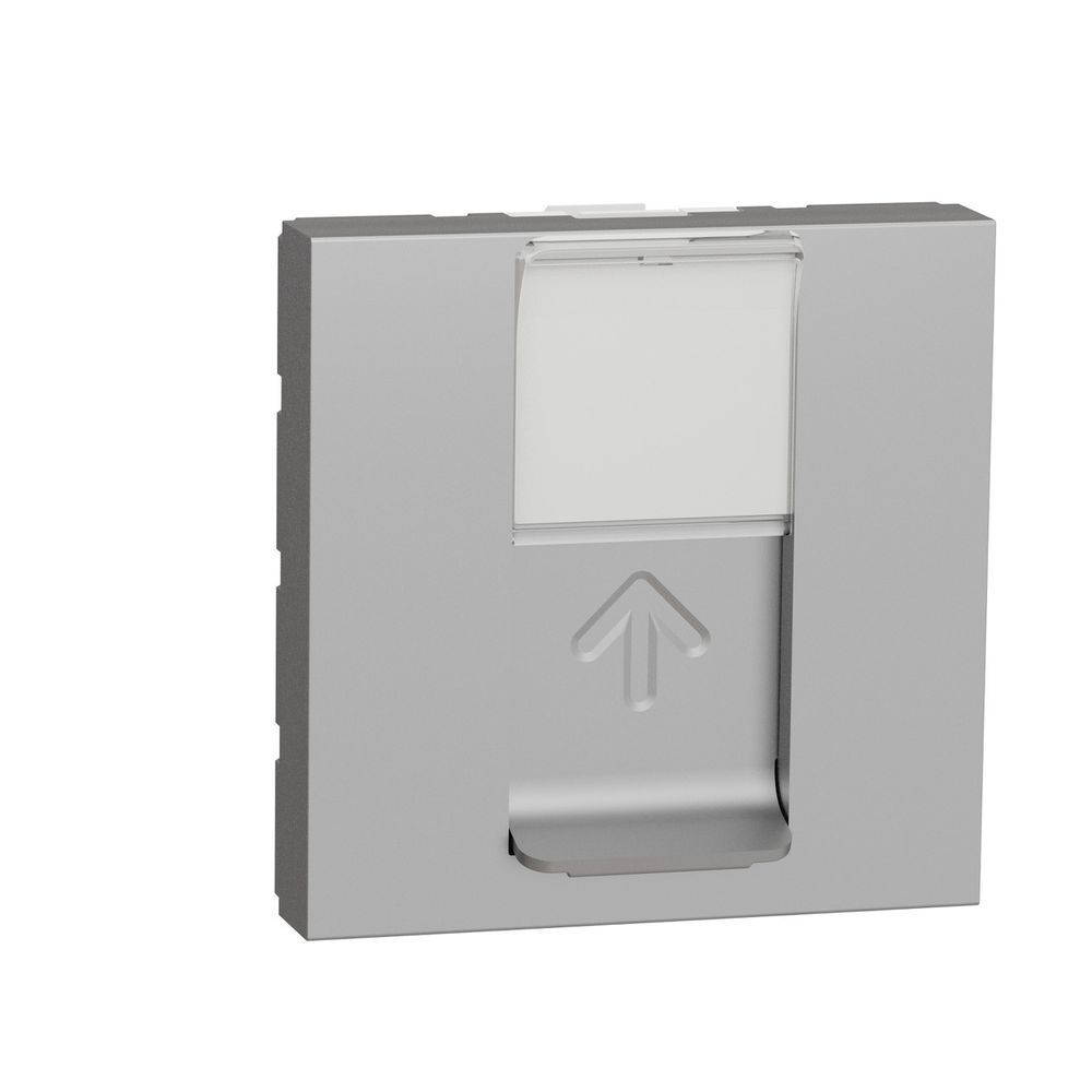 Розетка RJ45 Schneider Electric Unica New, алюминий, 2 модуля NU341130 фото