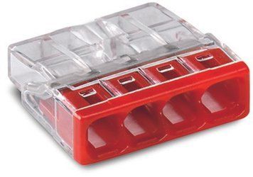 З'єднувач WAGO COMPACT PUSH WIRE&reg; 4-провідні клеми для розподільчих коробок, 100 шт. 2273-204 фото