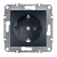 Розетка з заземленням Schneider Electric Asfora, антрацитова, 16A, IP20 EPH2900171 фото