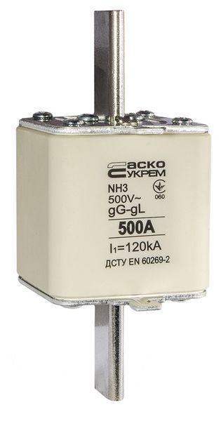 Ножовий запобіжник NH3 500A gG, АСКО-УКРЕМ, для захисту електросистем A0050010040 фото
