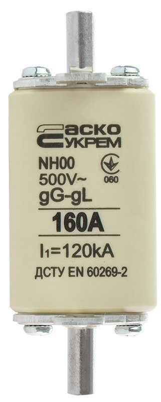 Ножовий запобіжник АСКО-УКРЕМ NH00 160A gG для захисту електричних систем A0050010017 фото