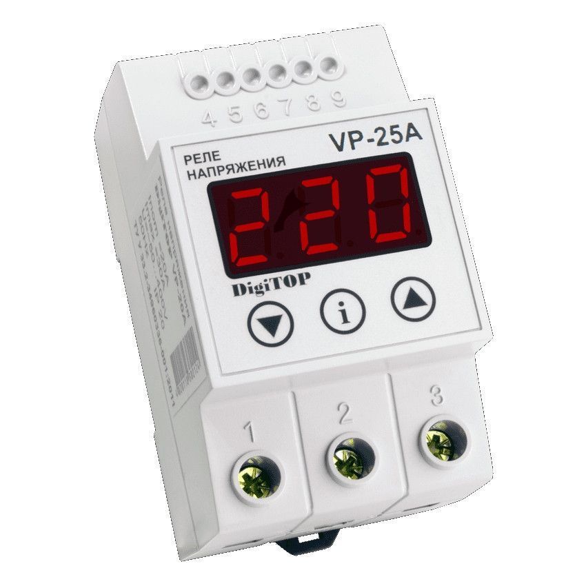 Реле напряжения DigiTOP Vp-25A, цифровое, с защитой и гарантией 5 лет VP-25A фото