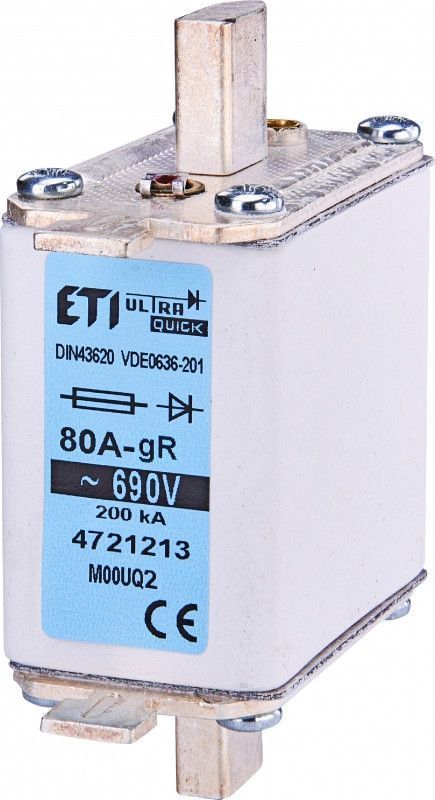 Плавка вставка ETI M000UQ2/50A/690V для захисту напівпровідників, тип gR 4721211 фото