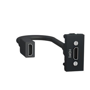 Розетка HDMI 1 модуль антрацит Unica New від Schneider Electric для смарт дому NU343054 фото