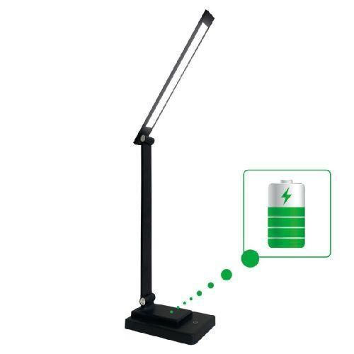 Настольная LED лампа Ridy-10-2-PWR 10 Вт с аккумулятором и регулятором яркости, черная 58310 фото