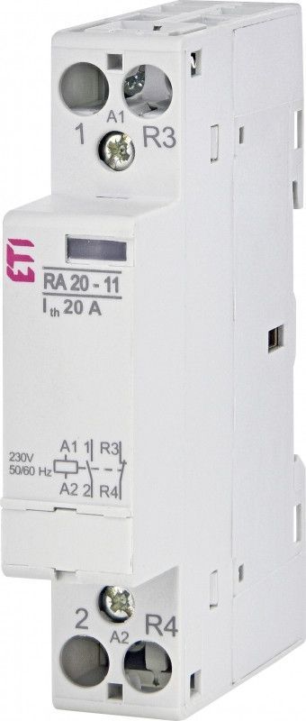 Модульний контактнийор ETI RA 20-11 230V AC, 1NO/1NC, для встановлення на DIN-рейку 2464097 фото