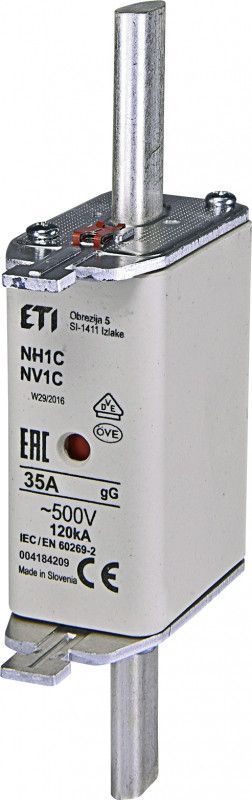Запобіжник NH-1C/gG 35A 500V KOMBI ETI - Вимикаюча здатність 120kA 4184209 фото