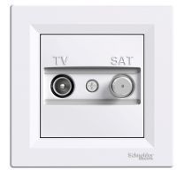 Кінцева TV-SAT розетка Schneider Electric Asfora 1dB біла для підключення TV EPH3400121 фото