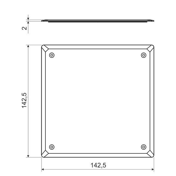 Кришка для коробки KO 125, біла, PVC, жаростійка, 142x142 мм KO 125 V_HB фото