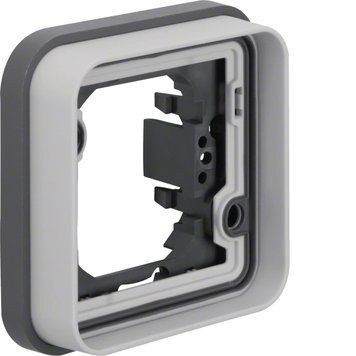 Рамка 1х для в/у серая IP55, матовая, 83х83 мм, Hager WNA401 фото