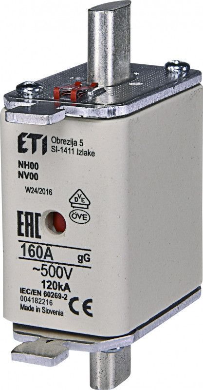 Запобіжник NH-00/gG 125A 500V KOMBI, ETI - Захист кабелів з високою вимикаючою спроможністю 4182215 фото