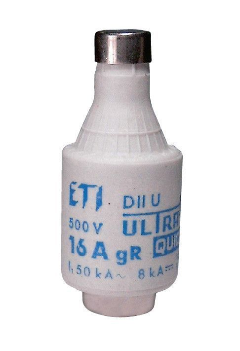 Плавкий запобіжник ETI DII UQ gR 10A/500V для захисту напівпровідників 4322004 фото