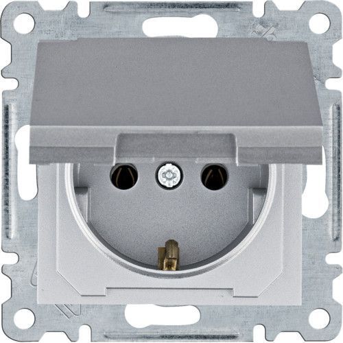 Розетка Hager Lumina-2 с крышкой 16А/230В, стильный красный дизайн WL1152 фото