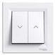 Управляющий механизм жалюзи Schneider Electric Asfora 2-кнопочный, 600 Вт, белый EPH1300121 фото