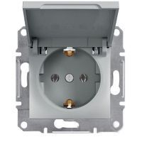 Розетка Schneider Electric Asfora з захистом і кришкою, алюміній, IP30 EPH3100161 фото