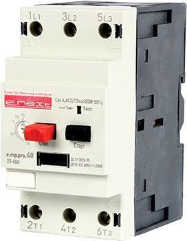 Автомат захисту двигуна E.NEXT 25-40А, 3 полюси, IP20 p004022 фото