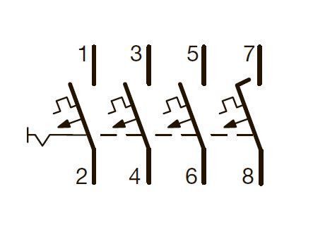 Выключатель автоматический Hager 50 А, 4-полюсный, тип C, 6 kA, для DIN-рейки, Франция MCN450 фото