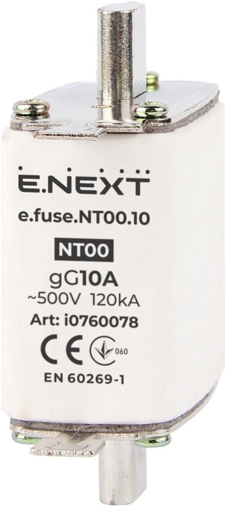 Плавкий запобіжник E.NEXT e.fuse.NT00.10, 10A, для установки на DIN-рейку i0760078 фото