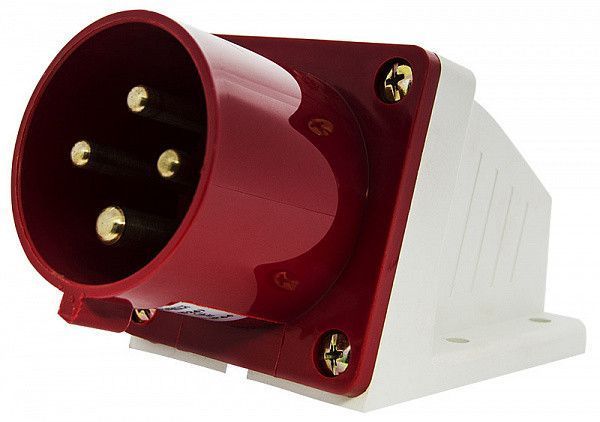 Силовая вилка ВС 32А/4 3Р+РЕ, IP67, красная, для подключения электроники A0080060005 фото