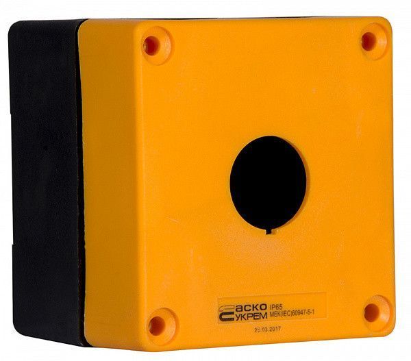 Корпус кнопкового поста HJ9-1 одномісний жовтий, IP54, АСКО-УКРЕМ A0140020034 фото